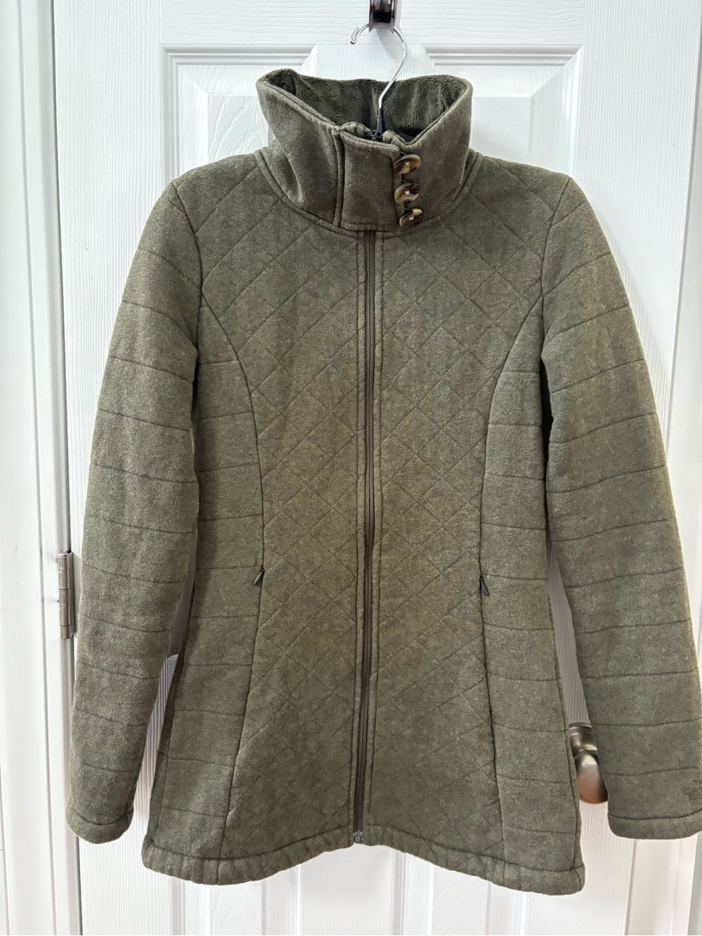 The North Face Quilted Olive Green Coat